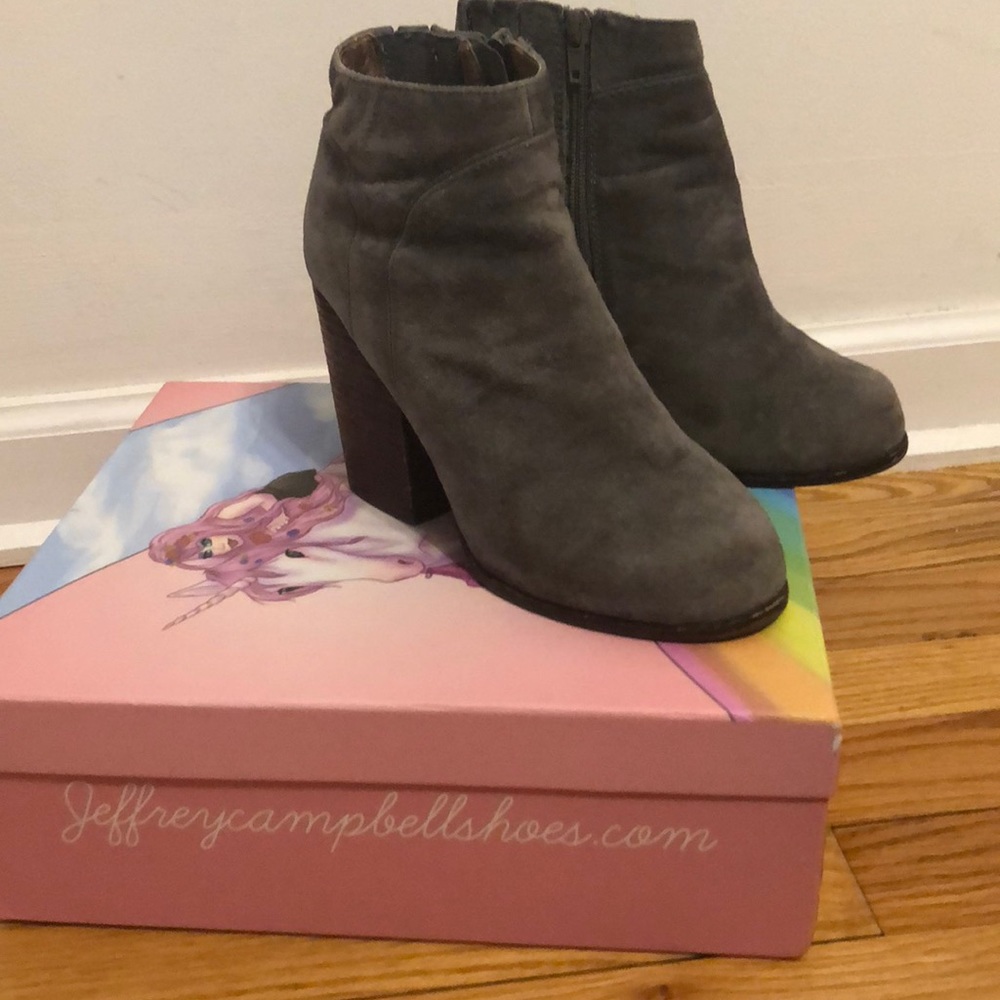 Jeffery Campbell grey suede boot